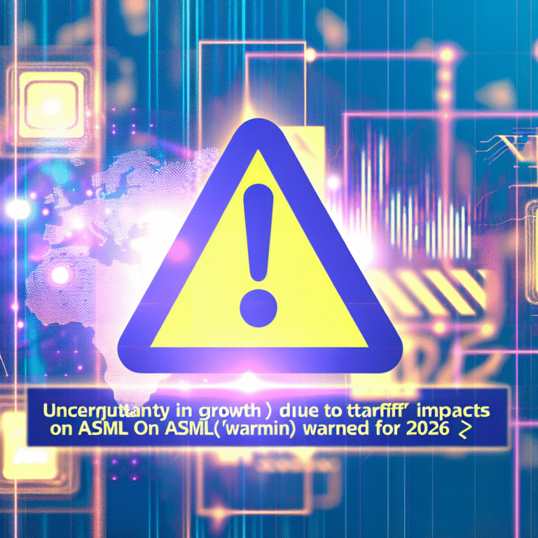ASML, 관세 영향으로 2026년 성장 불확실성 경고 🚨