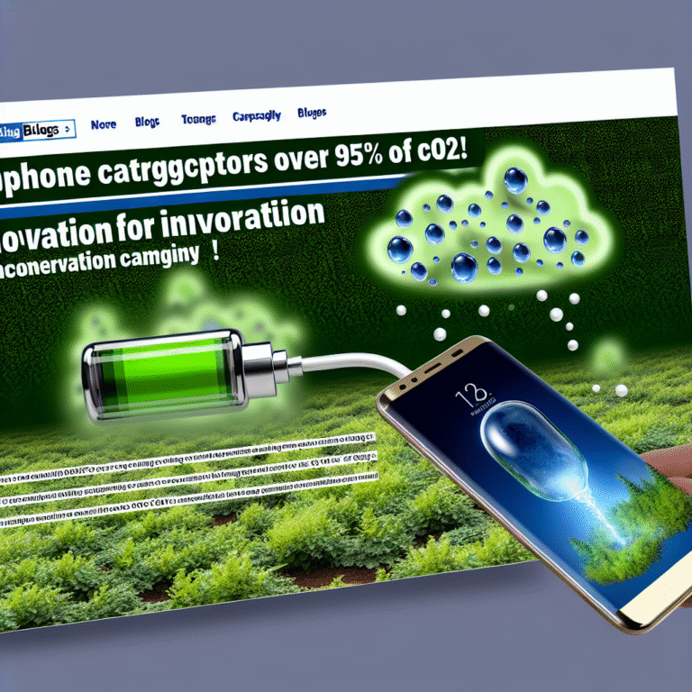 스마트폰 충전으로 CO₂ 95% 이상 포집! 환경 보호 혁신 기술 소식!