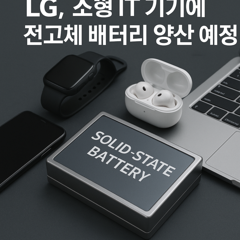 LG, 소형 IT 기기에 전고체 배터리 양산 예정