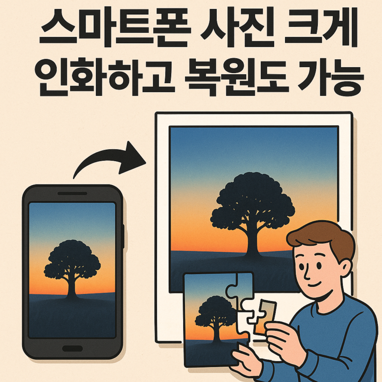 스마트폰 사진 크게 인화하고 복원도 가능